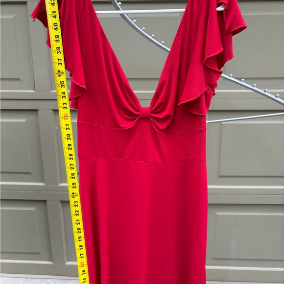 Red Dress with Ruffle Sleeves - Picture 4 of 7